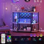 4-Tier Metal Coffee Bar Cabinet With Integrated Power Outlets And Led Lighting 6 1587 08062E