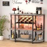 4-Tier Metal Coffee Bar Cabinet With Integrated Power Outlets And Led Lighting 3 1587 31525D