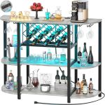 4-Tier Metal Coffee Bar Cabinet With Integrated Power Outlets And Led Lighting 2 1587 3305Da