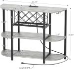 4-Tier Metal Coffee Bar Cabinet With Integrated Power Outlets And Led Lighting 4 1587 7Cdc1B