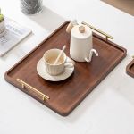 Elegant Wooden Serving Tray With Handles - Modern Rectangular Tableware For Home Decor 3 1690 2F5E40