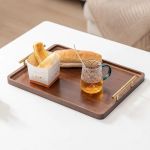 Elegant Wooden Serving Tray With Handles - Modern Rectangular Tableware For Home Decor 7 1690 6A031E
