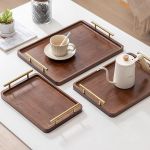 Elegant Wooden Serving Tray With Handles - Modern Rectangular Tableware For Home Decor 1 1690 7D03D2