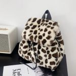 Harajuku Leopard Faux Fur Backpack For Women 2 2849 30853B
