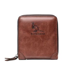 Compact RFID-Blocking Genuine Leather Wallet for Men