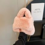 Chic Faux Fur Top-Handle Sling Bag With Removable Shoulder Chain 7 3598 B175D7
