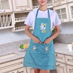 Charming Cartoon Rabbit Waterproof Kitchen Apron With Double Pocket 6 869 709E74
