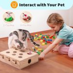 Interactive Solid Wood Whack-A-Mole Cat Toy With Natural Wood Finish 7 10304 B6Ae17