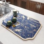 Modern Geometric Polyester Dish Drying Mat 1 8793 7858A6