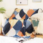 Bohemian Plaid Multi-Purpose Cotton Blend Blanket 2 9166 988E52