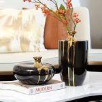 Elegant Black Gold Ceramic Vase 1 9723 5F3427