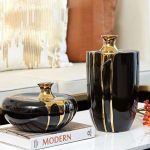 Elegant Black Gold Ceramic Vase 4 9723 F3Ff55